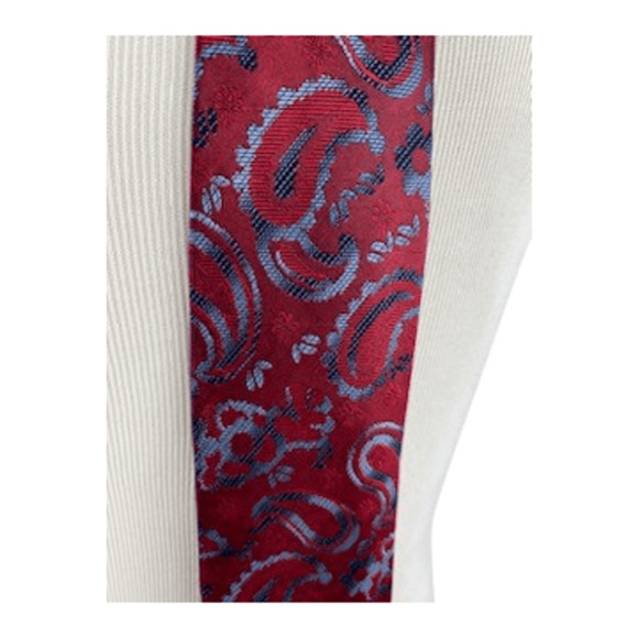 Bachrach men's red paisley tie - Picture 2 of 2